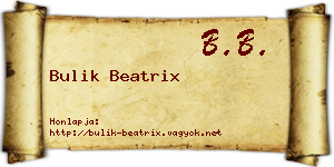 Bulik Beatrix névjegykártya